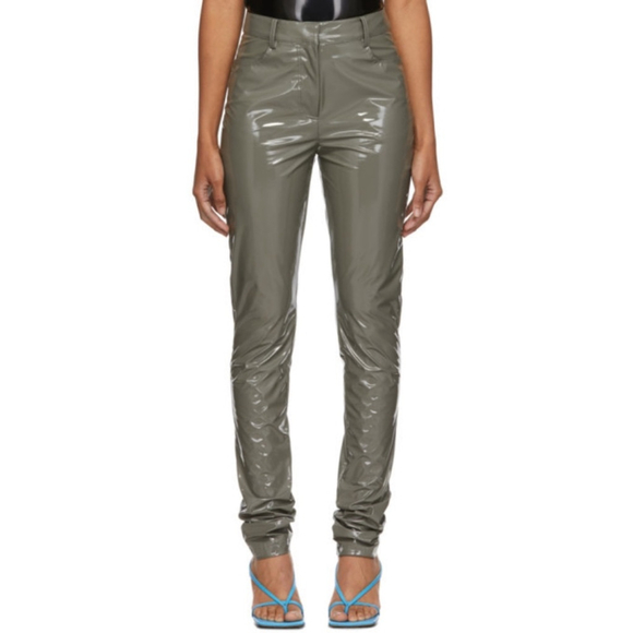 Tibi Pants - Tibi Tech Skinny Leg Trousers, Cement